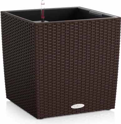 Obrázek produktu pro Lechuza Samozavlažovací květináč Cube Cottage 40 cm, hnědá (mokka)
