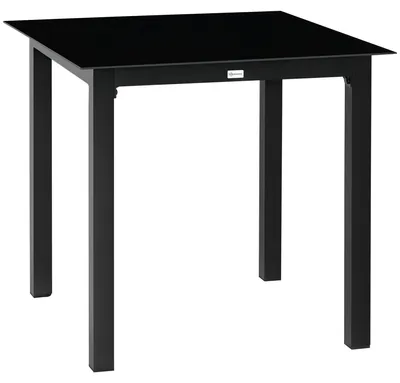 Productafbeelding van Tuintafel, buitentafel, loungetafel voor buiten, weerbestendig, 80 x 80 x 74 cm, zwart