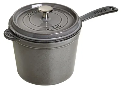 Obrázek produktu pro Hrnec s rukojetí, 18 cm | kulatý | litina | grafitově šedý