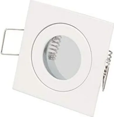 Produktbild von Einbaustrahler GU10 Ø45mm Bohrloch Alu inkl. GU5.3 Fassung für LED Leuchtmittel 35mm LED Lampen Weiß Eckig