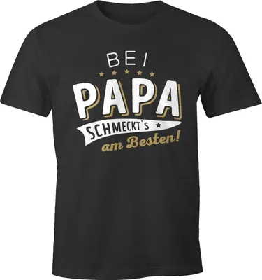 Produktbild von Herren T-Shirt 'Koch-Spruch bei Papa schmeckts am besten Fun-Shirt Spruch lustig Geschenk Vater Papa Moonworks® Papa anthrazit XL