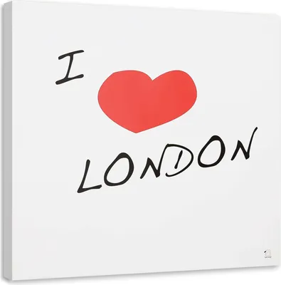 Immagine prodotto di Quadro su tela con scritta "I love London" 60x60 cm Feeby rosso quadro da parete pronto per essere appeso