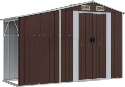Immagine prodotto di vidaXL Casetta da giardino Marrone 277x93x179 cm Acciaio zincato