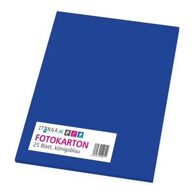 Produktbild von itenga Fotokarton - A4 300 g/qm königsblau 25 Blatt