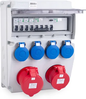Produktbild von MIDORI® Stromverteiler Baustromverteiler komplett 32A / 5P, 16A / 5P, 4x 230V FI-Schutzschalter