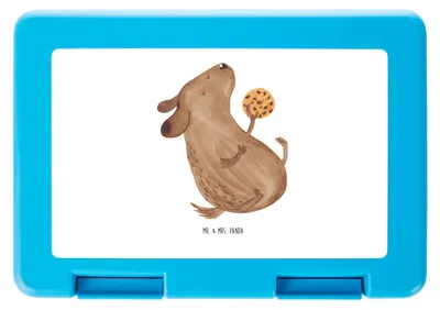 Produktbild von Mr. & Mrs. Panda Bentobox Hund Keks - Weiß - Geschenk, Bento Box, Lunchbox, Hundeleckerli, Snackbox, glücklich, Brot Aufbewahrungsbox, Sprüche, Vesperbox, Hungrig