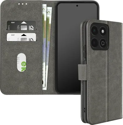 Image de Avizar, étui en similicuir avec fonction support Honor 200 Smart, gris