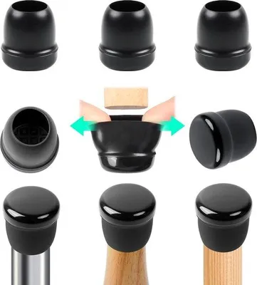 Produktbild von Famanu Stuhlbeinschutz für Teppich - Set von 24 Stück - Bodenbeschützer - Silikon Möbelschoner - Gleitschutz ohne Kratzer - 19-25 cm