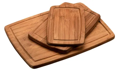 Produktbild von KESPER Schneidebrett-Set 4-tlg. Bambus dunkel – Saftrille – 38x28,5 | 28,5x20 | 2x 25x15 cm – Küchenbretter-Set für Fleisch, Brot, Gemüse – 59128