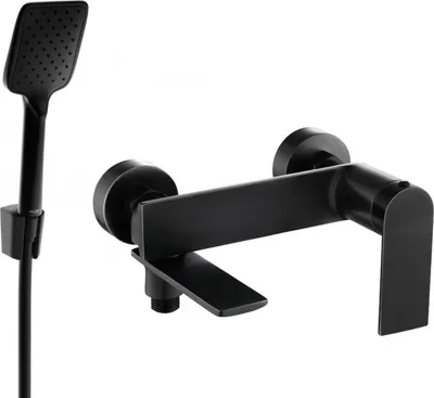 Produktbild von Mexen Zero R62 Wannenbatterie mit Brausegarnitur, Schwarz - 7113R62-70