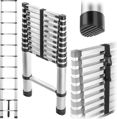 Produktbild von KADAX Aluminium-Teleskopleiter 3,2 m 11 Sprossen
