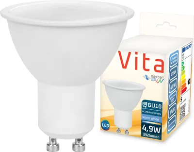 Produktbild von MasterLED Leuchtmittel – Sockel GU10 – 2700 K warmweiß – 392 lm – 4,9 W – gu10 led warmweiß – spot gu10 led – Vita