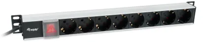 Zdjęcie produktu dla Equip 333308, Podstawowy, 1U, Aluminium, Czarny, Srebrny, 8 x gniazdo sieciowe, Typu F