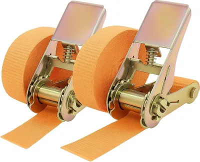 Produktbild von 2x Spanngurt mit Ratsche 1-tlg 4m 800kg 25mm orange wetterfest und robust