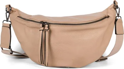 Produktbild von styleBREAKER Damen Halbmond Schultertasche groß | Crossbody Umhängetasche Handtasche mit 2 Wege Reißverschluss & verstellbarem Schultergurt 37 x 17 cm