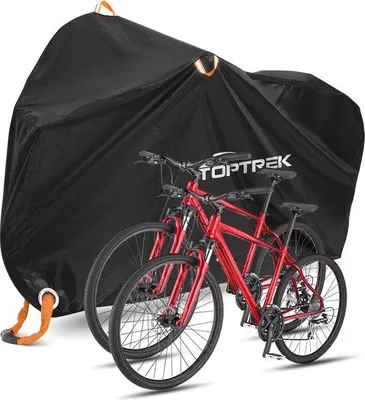 Produktbild von Famanu Fahrradhülle für 2 Fahrräder - Hochwertiger Wetterschutz, reißfest und UV-beständig
