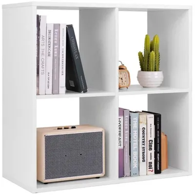 Obrázok produktu pre Knižnica s otvorenou zadnou časťou, model DO10748WHBCPA, rozmer 33 x 69,5 x 69,5 cm, biela farba