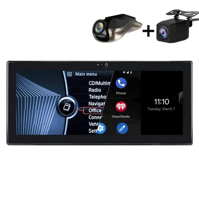 Obrázek produktu pro 8+256 GB CarPlay pro BMW řady 1 (E87, E88, E81, E82) s CIC od roku 2008 – Android displej, navigace, Bluetooth, dotykový displej S přední a zadní kamerou