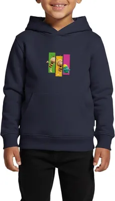 Produktbild von Spreadshirt Die Biene Maja 3 Maja Willi Smoosh Kacheln Kinder Premium Hoodie, 98/104 (2 Jahre), Navy
