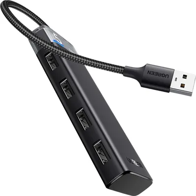 Image de Ugreen Cm653 Hub avec 4 ports Usb-A et câble d'alimentation Usb-A - Noir