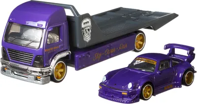 Produktbild von Hot Wheels Premium Team Transport 2-Pack Assortment, Fahrzeug, 14 Jahr(e), Kunststoff, Metall, Gemischte Farben