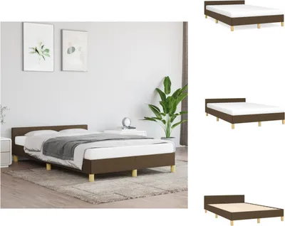 Immagine prodotto di vidaXL Struttura letto con testiera in tessuto marrone scuro 120x200 cm - Letti e strutture letto