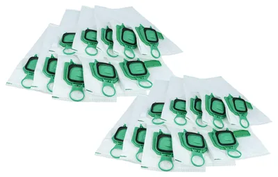 Produktbild von vhbw 20x Staubbeutel kompatibel mit Vorwerk Kobold VK150, VK140, VK 140, VK 150 Staubsauger - 29,5cm x 13cm Grün Weiß