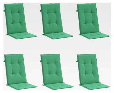 Produktbild von Hochlehner Gartenstuhlauflagen 6 STK., Sitzkissen für Gartenstühle, UV-beständige Polsterauflagen, Grün