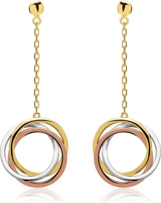 Produktbild von Ohrstecker 585er Gold tricolor