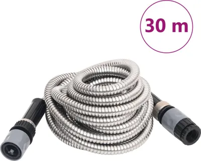 Obrázok produktu pre Záhradná hadica s tryskou, strieborná 0,6" 30 m, oceľ