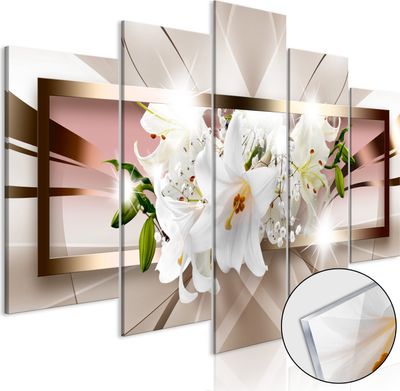 BLUMEN LILIEN Acrylglasbild Modern Wandbild Glasbilder Bilder b-A-0364-k-m