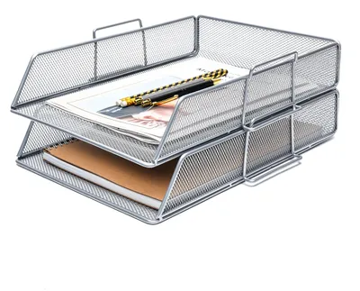 Produktbild von Solidchoice – Papierablagesystem für Schreibtische – Multifunktional – Drahtgitter – Schreibtischorganizer – Geeignet für Büro und Schule – 2er-Pack