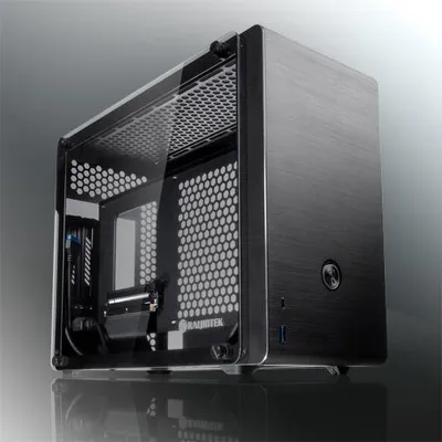 Immagine prodotto di RAIJINTEK OPHION EVO - Torre - Mini-ITX - pannello laterale con finestra (vetro temperato) - senza alimentatore (PS/2) - rivestimento nero