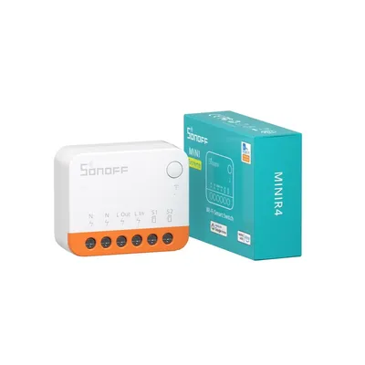 Obrázok produktu pre Sonoff MINIR4, Bezdrôtový, Wi-Fi, Oranžová, Biela, Múr, 2400 MHz, 802.11b, 802.11g, Wi-Fi 4 (802.11n)