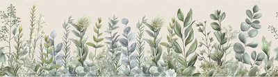 Produktbild von Sanders & Sanders selbstklebende Tapetenbordüre Pflanzen Graugrün und Blaugrau 10 x 500 cm