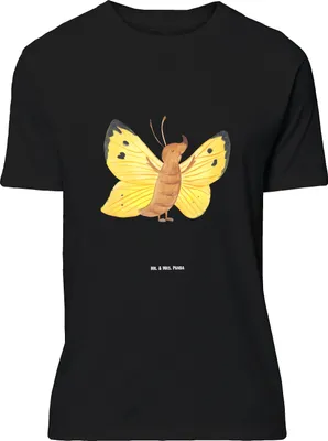 Produktbild von Mr. & Mrs. Panda Größe XL T-Shirt Schmetterling Zitronenfalter - Schwarz - Geschenk, Lustige Sprüche, Motivation, Liebe, mit Spruch, Tshirt, Anders, Shirt, Fakt