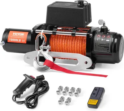 Obrázek produktu pro Elektrický navijákový vozík 10 000 lb Syntetické lano Vodotěsné dálkové ovládání