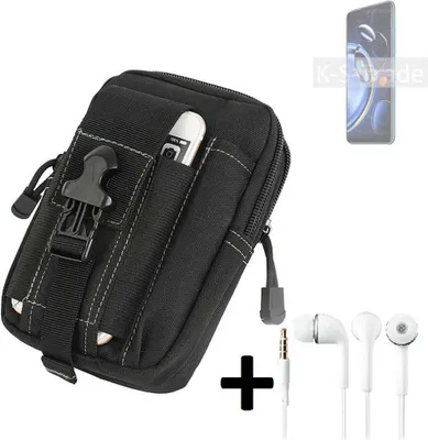 Produktbild von K-S-Trade Gürteltache + Kopfhörer kompatibel mit Xiaomi Redmi Note 11SE Gürtel Tasche Holster Schutz Hülle Handy Hülle  schwarz inkl.