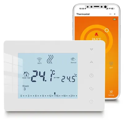 Image de Thermostat connecté à batterie, thermostat programmable