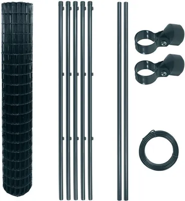 Produktbild von Schweißgitterzaun Komplettset 1,5x10 m Zaunset Gartenzaun Zaun Pfosten Anthrazit
