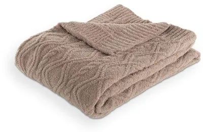 Produktbild von Unyqoos® Tiseco Plaid ASPEN – gestrickte Kuscheldecke, warm, 130×170 cm, Braun, 430 g/m² weiches Material, für Sofa & Bett