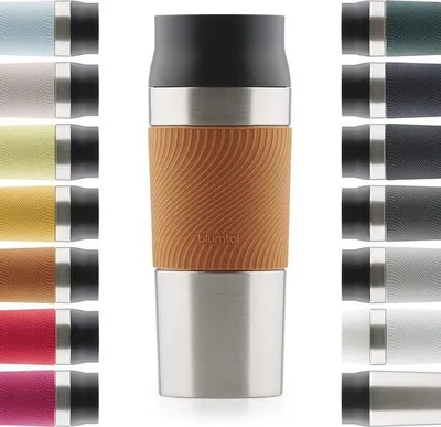 Zdjęcie produktu dla Wodoodporny kubek termiczny 350 ml – długotrwałe utrzymywanie ciepła i chłodu – z praktycznym zamknięciem typu „quick-press” – brązowy