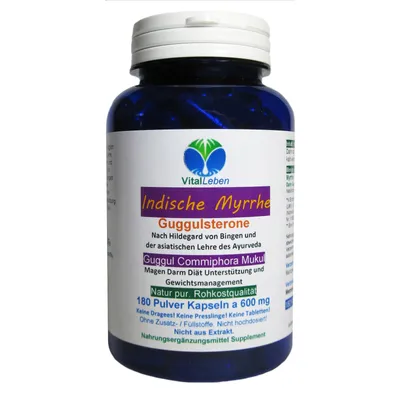 Produktbild von Guggul Indische Myrrhe Ayurveda Guggulsterone 180 Pulver Kapseln
