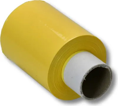 Produktbild von 1 Rolle Mini Stretchfolie / 100mm x 150m / 23my / Farbe: gelb