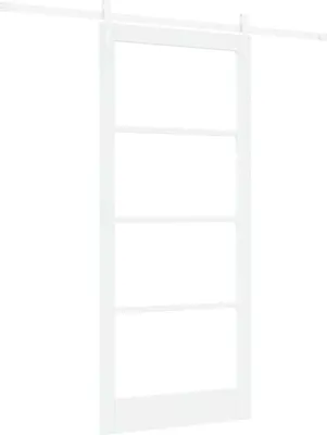 Immagine prodotto di vidaXL Porta scorrevole bianca 93 x 211 cm in legno massello di pino e vetro