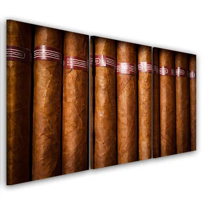 Produktbild von Triptychon auf leinwand braun abstrakt 90x60 cm Feeby braun wandbild bereit zum aufhängen