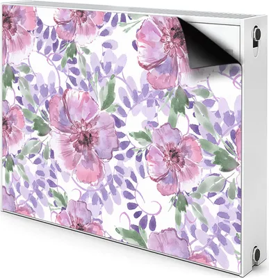 Produktbild von Magnet Radiator Magnet Mat Heizkörper Heizung Verkleidung Abdeckung 100x60 cm  - Lilane Blumen