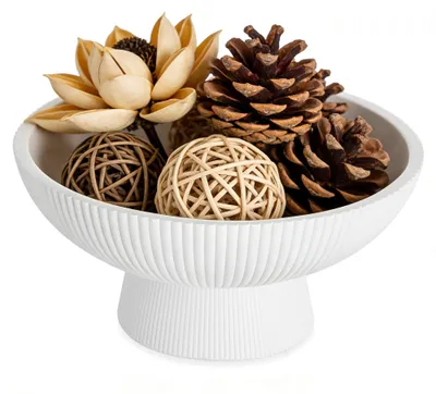 Image de Omgoods - Bol à fruits décoratif de 20,3 cm de diamètre, couleur blanche
