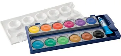 Produktbild von Pelikan 720250, Schwarz, Blau, Braun, Grün, Orange, Pink, Violett, Rot, Violett, Weiß, Gelb, Aquarelllack, Hart, 1 Stück(e)