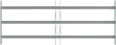 Produktbild von Verstellbares Fenstergitter mit 3 Querstäben aus verzinktem Stahl für Einbruchschutz, Breite 700-1050 mm, inklusive Montagezubehör